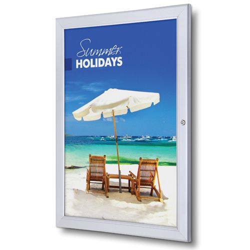 Silver Lockable Poster Cases for Secure Display and Organization
