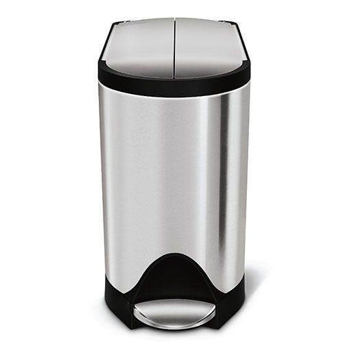 Brushed Steel Butterfly Pedal Bin for Waste Management and Recycling