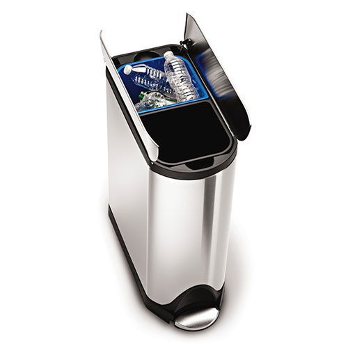Brushed Steel Butterfly Pedal Bin for Waste Management and Recycling