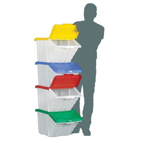 Containers with Coloured Lids - 50L for Storage and Organization