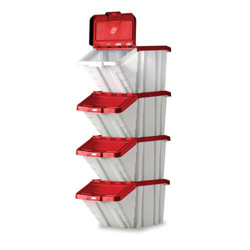 Containers with Coloured Lids - 50L for Storage and Organization