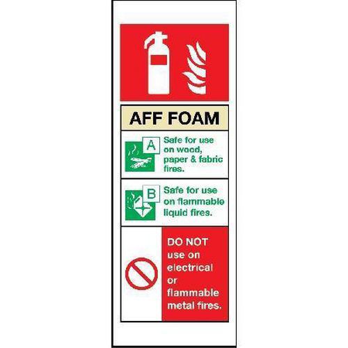 AFF Foam Fire Extinguisher Sign for Fire Safety and Emergency Response