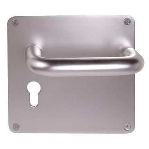 Return to Door Handle Square Plate Aluminium Euro Lock Set 20mm