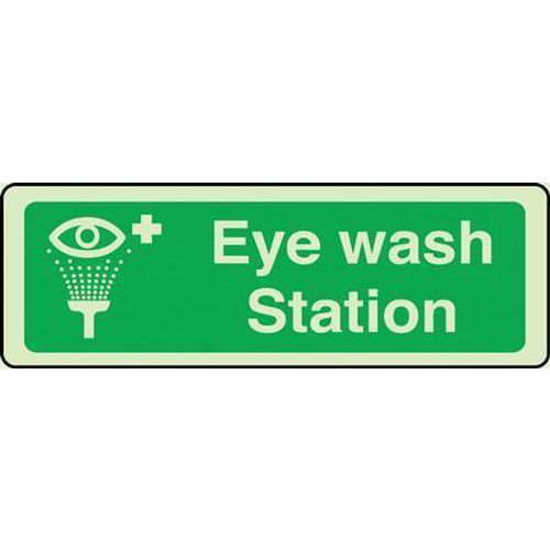 Eye wash station Photoluminescent Sign