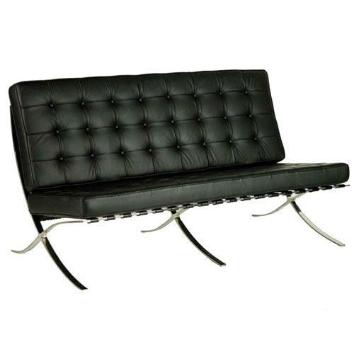 Barcelona Leather Faced Two Seat Sofa