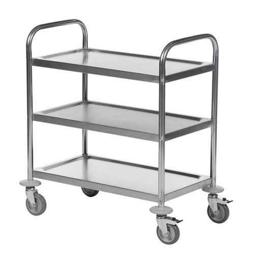 Stainless Steel Shelf Trolley - 100kg Capacity - Industrial Use