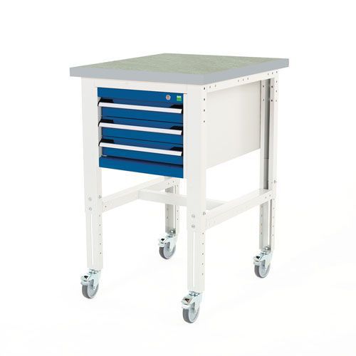 Bott Cubio Mobile Workbench With Lino Worktop HxWxD 840-1140x750x750mm