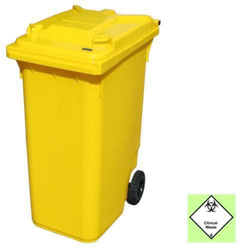 Yellow Wheelie Bins For Hygienic Clinical Waste Disposal - 2 Wheels