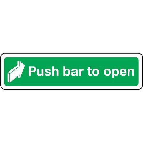 Push Bar To Open Sign for Emergency Exits and Safety