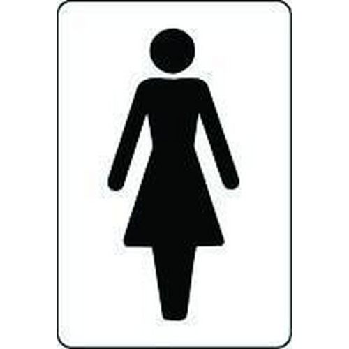 Female Toilet Pictorial Sign - Black & White