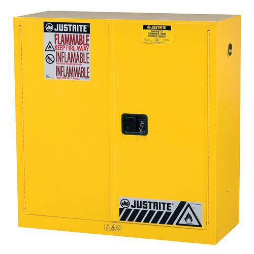 Justrite Small Flammable Storage Cabinet - 1118x1092x457mm - Secure Justrite Small Flammable Storage Cabinet - 1118x1092x457mm - Secure