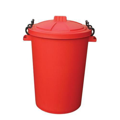 Coloured Plastic Dustbins with Clip Lids - 85L