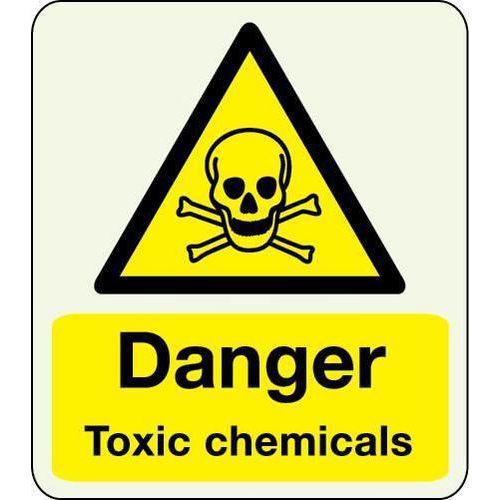 Danger Toxic Chemicals Photoluminescent Sign for Safety & Warnings