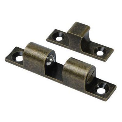 Veel 2 Double Ball Roller Catch 70 x 8mm Antique Brass Ironmongery