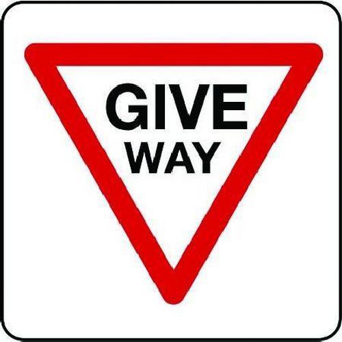 Give Way Traffic Sign - Aluminium Or Reflective - Post Or Wall Fixing