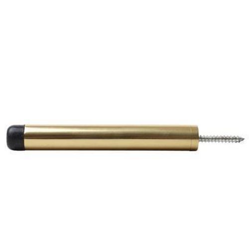 Cylinder Pattern Projection Door Stop - 115mm - Polished Brass