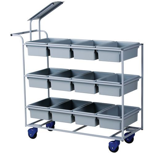 Steel trolley for collecting orders and post - Length 1190 mm - Capacity 150 kg Steel trolley for collecting orders and post - Length 1190 mm - Capacity 150 kg