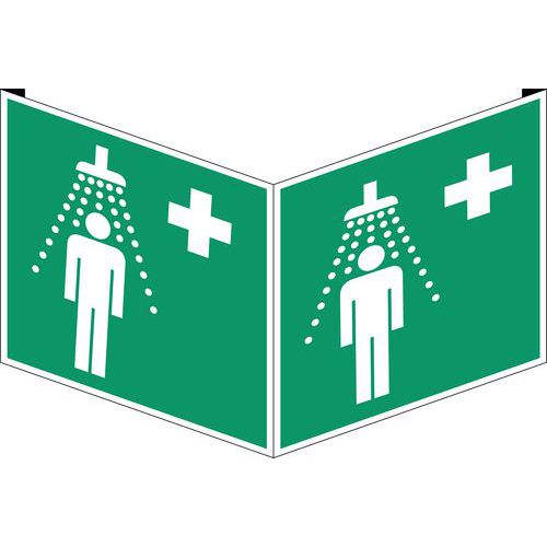 Emergency evacuation sign - Safety shower - Rigid