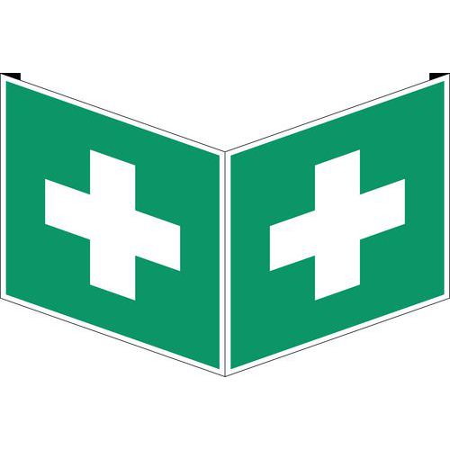 Emergency evacuation sign - First aid - Rigid
