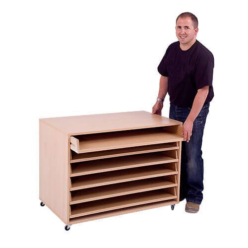 Mobile A1 Paper Storage Unit (754h x 1020w) With 6 Pull Out Drawers Mobile A1 Paper Storage Unit (754h x 1020w) With 6 Pull Out Drawers