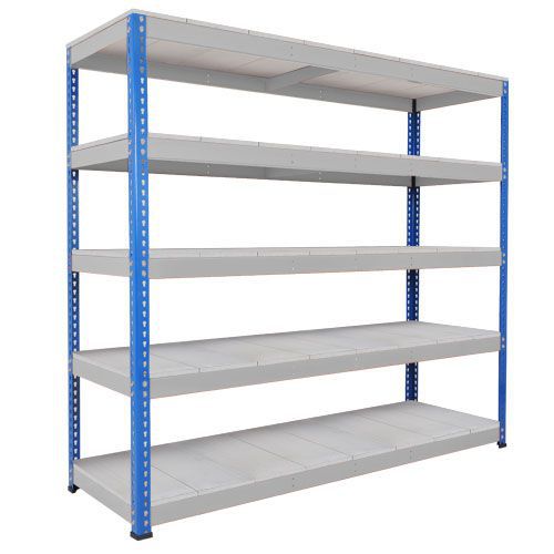 Rapid 1 Heavy Duty Shelving (1980h x 2440w) Blue & Grey - 5 Galvanized Shelves