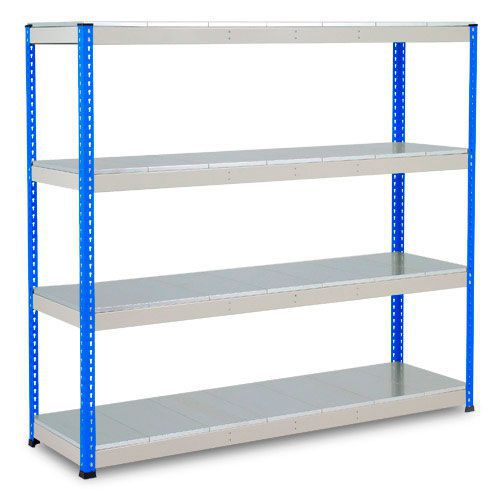 Rapid 1 Heavy Duty Shelving (2440h x 2134w) Blue & Grey - 5 Galvanized Shelves