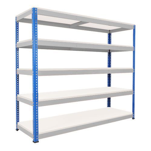 Rapid 1 Heavy Duty Shelving (2440h x 2134w) Blue & Grey - 5 Melamine Shelves