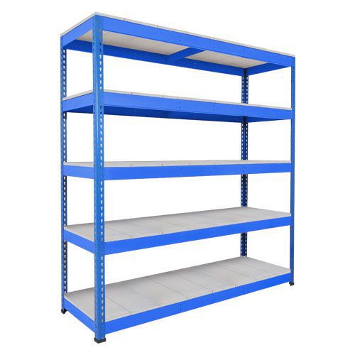 Rapid 1 Heavy Duty Shelving (2440h x 2134w) Blue - 5 Galvanized Shelves