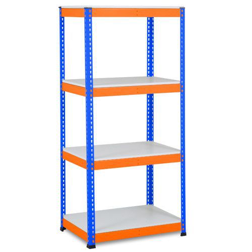 Rapid 1 Shelving (1980h x 915w) Blue & Orange - 4 Melamine Shelves