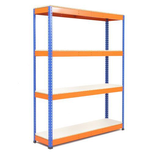 Rapid 1 Shelving (1980h x 1220w) Blue & Orange - 4 Melamine Shelves