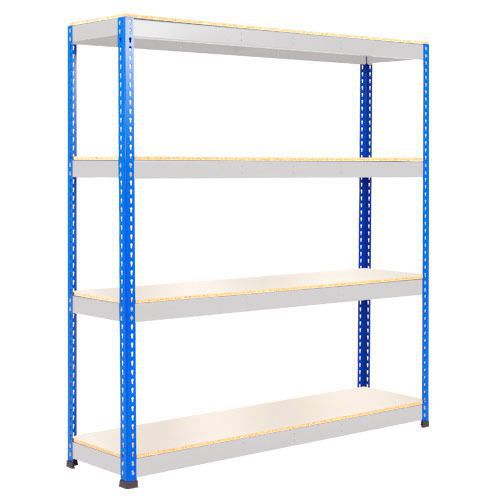 Rapid 1 Shelving (2440h x 1525w) Blue & Grey - 4 Melamine Shelves