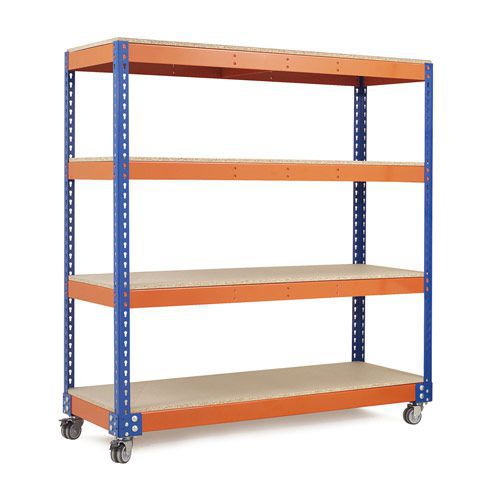 Rapid 1 Heavy Duty Mobile Shelving Bay - 1625h with 4 Shelves