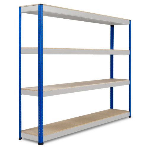 Rapid 1 Heavy Duty Shelving (2440h x 2440w) Blue & Grey - 4 Chipboard Shelves