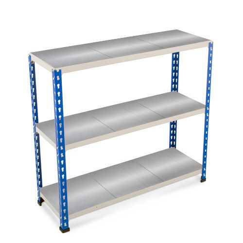 Rapid 2 Shelving (990h x 915w) Blue & Grey - 3 Galvanized Shelves
