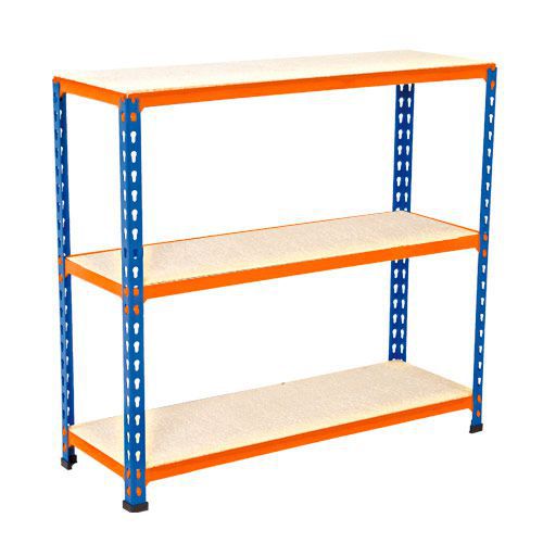 Rapid 2 Shelving (990h x 915w) Blue & Orange - 3 Chipboard Shelves