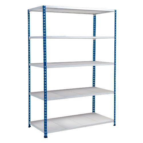 Rapid 2 Shelving (1600h x 1220w) Blue & Grey - 5 Galvanized Shelves