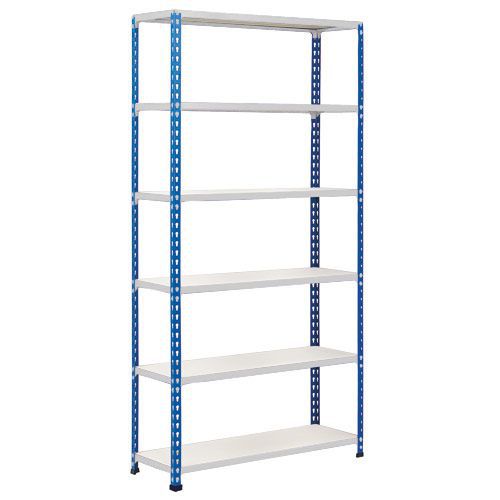 Rapid 2 Shelving (1600h x 915w) Blue & Grey - 6 Melamine Shelves