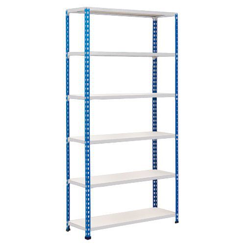 Rapid 2 Shelving (1600h x 1525w) Blue & Grey - 6 Chipboard Shelves