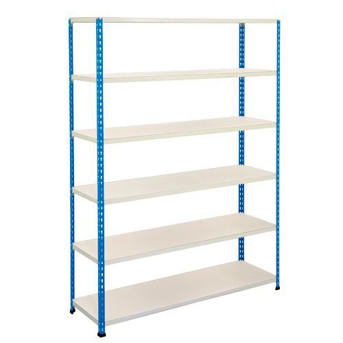 Rapid 2 Shelving (1600h x 1525w) Blue & Grey - 4 Melamine Shelves