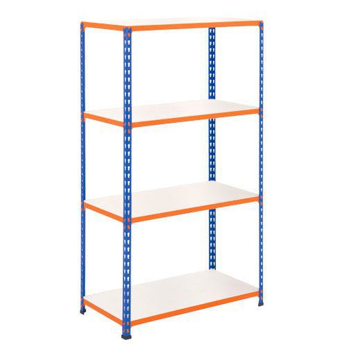 Rapid 2 Shelving (1980h x 915w) Blue & Orange - 4 Melamine Shelves