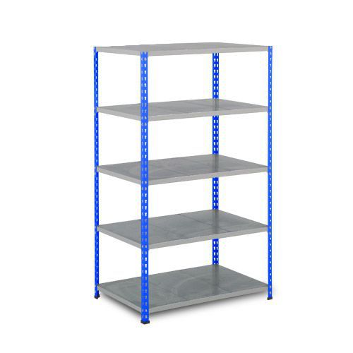 Rapid 2 Shelving (1980h x 915w) Blue & Grey - 5 Galvanized Shelves