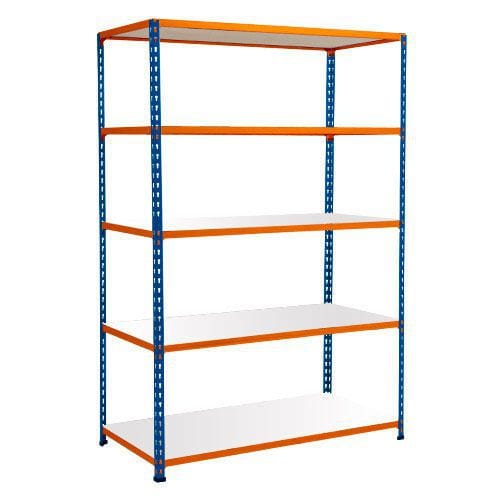 Rapid 2 Shelving (1980h x 1525w) Blue & Orange - 5 Melamine Shelves