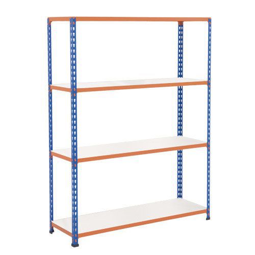Rapid 2 Shelving (1980h x 1525w) Blue & Orange - 4 Melamine Shelves
