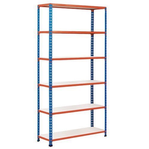 Rapid 2 Shelving (2440h x 1220w) Blue & Orange - 6 Melamine Shelves