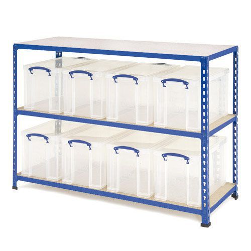Rapid 2 Shelving (915h x 1220w) 8 x 24 Litre Really Useful Boxes