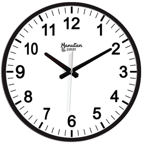 Quartz analogue wall clock, dia. 40 cm - Manutan