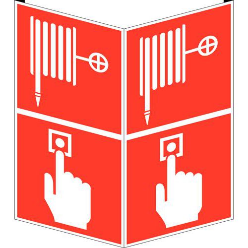 Fire safety sign - Fire hose and fire alarm button - Rigid