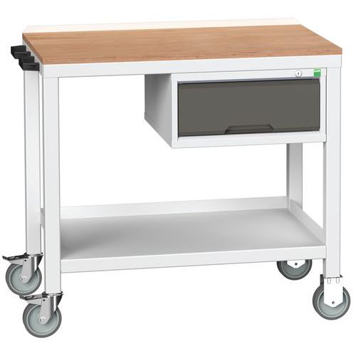 Bott Verso Workbench/Trolley - Drawer Shelf & Beech Top - 930x1000x600