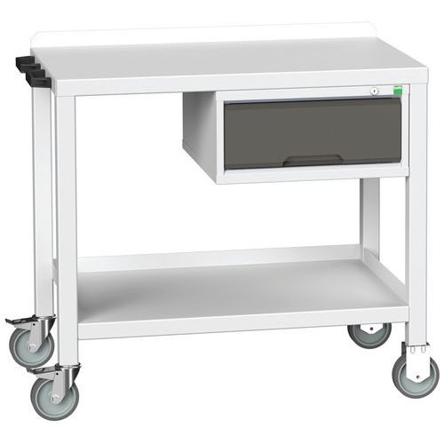 Bott Verso Steel-Top Workbench/Trolley -Shelf & Drawer -910x1000x600mm