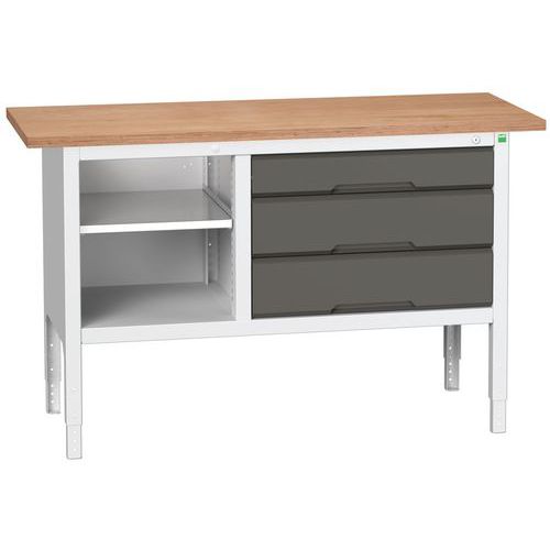 Bott Verso 830-930mm Height Adjustable Workbench With Shelf & Drawers